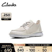 Clarks 其乐 丘山系列男士复古拼接休闲鞋时尚舒适耐磨板鞋男运动鞋舒适 白色 261677487 41