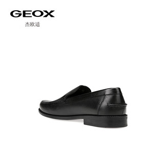 GEOX杰欧适男鞋经典款休闲一脚蹬鞋商务男皮鞋U641ZA 黑色C9999 44