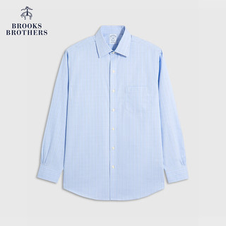 布克兄弟（BrooksBrothers）男士24早春经典版免烫细点牛津纺长袖正装衬衫 B485-蓝色 16/2/H