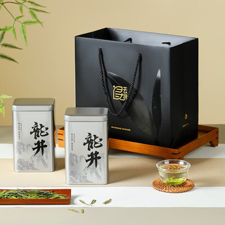 去寻 明前龙井 杭州明前高山绿茶春茶罐装200g送礼品袋自己喝