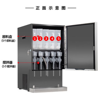 苏勒全自动咖啡机商用奶茶一体多功能冷热速溶自助售卖豆浆饮料果汁机   台式5冷5热+冷热水