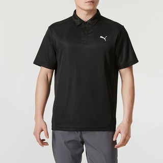 88VIP：PUMA 彪马 男装黑色POLO衫新款运动服跑步短袖T恤682914-01