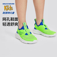 Skechers斯凯奇儿童鞋2024舒适一脚蹬休闲鞋女童透气运动鞋319056L 柠檬色/蓝色/LMBL 39码