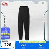 李宁 LI-NING童装儿童裤子男大童综合体能反光防泼水运动长裤YYKU017 24年春款 黑色-3 175