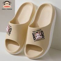 paul frank大嘴猴拖鞋女卡通外穿EVA防滑居家厚底踩屎感浴室凉拖鞋男 奶杏 38-39 37-38码穿