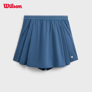 威尔胜（Wilson）2024年春季梭织短裤女款弹力轻薄撞色舒适运动网球裙裤 WW20022412DBN-深灰蓝 L