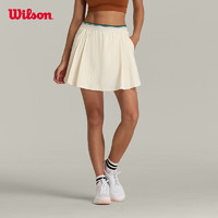 威尔胜（Wilson）2024年春季梭织短裤女款弹力轻薄撞色舒适运动网球裙裤 WW20022412GYC-豆腐灰 L