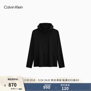 卡尔文·克莱恩 Calvin Klein 运动24春夏男骑行训练服跑步连帽外套4MS4O520 001-太空黑 XL