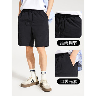 热风2024年夏季男士口袋短裤 01黑色 S