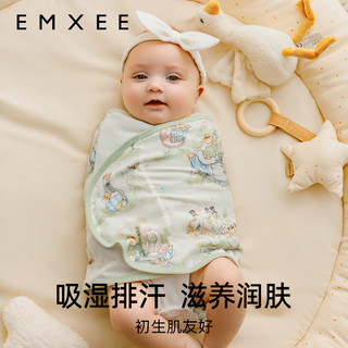 EMXEE 嫚熙 婴儿六层包巾睡袋春秋款新生儿宝宝防惊跳儿童四季通用襁褓