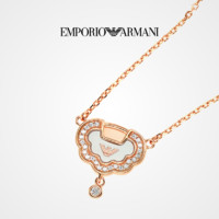 EMPORIO ARMANI Armani阿玛尼玫瑰金色项链如意锁 银项链女款饰品女士EG3553221