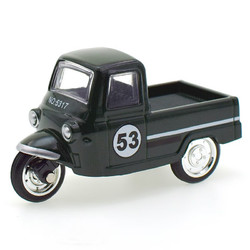 SEMALAM 儿童模型儿童玩具回力车模合金三轮摩托农用车合金玩具车摆件 军绿色