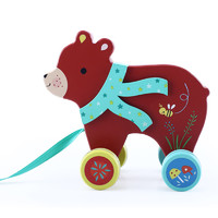 DJECO 宝宝拖拉学步车拉线拉绳婴儿学爬引导益智爬行儿童玩具1-2岁
