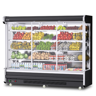 乐创（lecon）风幕柜水果保鲜柜商用超市酸奶饮料柜展示柜冷藏麻辣烫点菜柜带门风冷 LC-C-XFMG-25 2.5米带门风冷