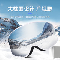 AS FISH 沸鱼 滑雪眼镜女磁吸防风防雾雪镜近视滑雪镜大视野户外雪地登山护目镜