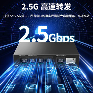 LIANGUO 联果 2.5G交换机5个2.5G电口+万兆SFP+光口