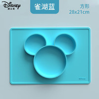 Disney 迪士尼 学习训练叉勺辅食勺婴儿餐具带收纳盒硅胶可弯曲扭扭勺组合 米奇方形餐盘