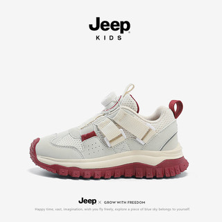 Jeep 吉普 儿童运动鞋 米酒红 28码