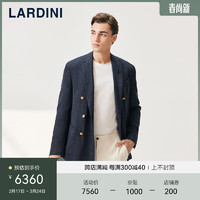 LARDINI意大利西装羊毛桑蚕外套男春商务休闲布雷泽单西服上衣 深蓝色 50