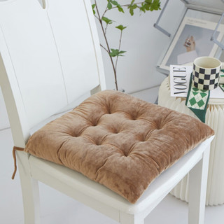秋冬季纯色加厚水晶绒坐垫办公室椅子沙发垫