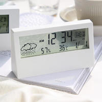 创意LED闹钟 电子钟温湿度卧室气象钟桌面简约