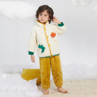 88VIP：Tptoes 儿童家居服套装男童睡衣宝宝中国风法兰绒套装中小童保暖衣