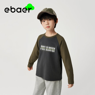 88VIP：EBAER 一贝皇城 长袖打底衫2024春秋新款儿童圆领休闲T恤男童女童上衣