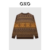 GXG 男装商场同款费尔岛系列花色低领毛衫2022年冬季新品