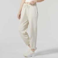 耐克（NIKE）运动裤女裤春季休闲裤针织透气卫裤小脚裤长裤DM6420-133 DM6420-104米白 L