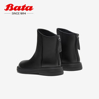 Bata 拔佳 时装靴女2023冬季商场新款英伦风通勤短筒靴AKQ48DD3