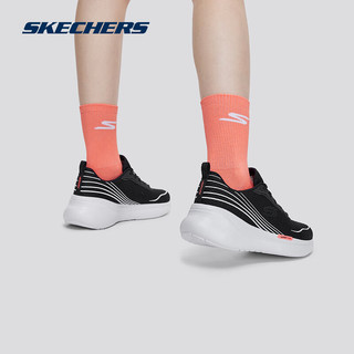 斯凯奇（Skechers）云迹2024女鞋跑步鞋高回弹透气舒适休闲运动鞋150221 黑色/白色/粉红色/BKWP 35