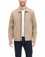 TOMMY HILFIGER 男式轻量细斜纹布高尔夫夹克（标准版和高大版）,Khaki,Small