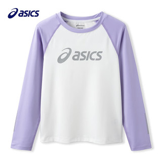 asics/亚瑟士童装24春夏速干柔软透气针织插肩男女儿童运动长袖T 8860白紫色 150cm