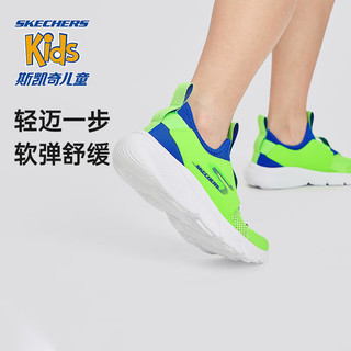 Skechers斯凯奇儿童鞋2024舒适一脚蹬休闲鞋女童透气运动鞋319056L 柠檬色/蓝色/LMBL 40码