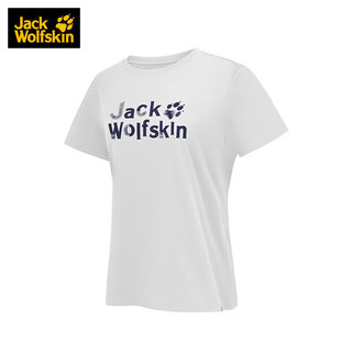 Jack Wolfskin狼爪T恤女春夏户外吸湿干爽透气时尚印花短袖半袖T恤5822021 5822021-5018/本白色 M 165/88A