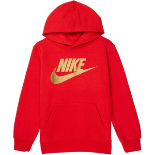 耐克（NIKE）男童金属色 HBR 套头连帽衫（小童）卫衣 University Red 5