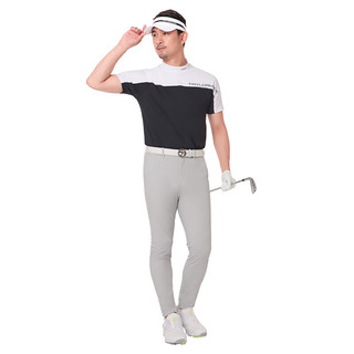 Taylormade泰勒梅高尔夫T恤2024服装夏季Block男士圆领休闲舒适户外短袖 M19503 黑色 2XO(XXXL)