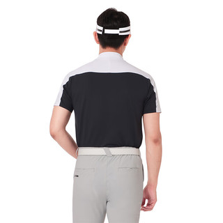 Taylormade泰勒梅高尔夫T恤2024服装夏季Block男士圆领休闲舒适户外短袖 M19503 黑色 M