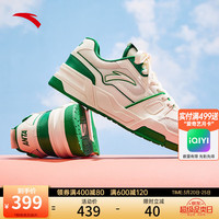 ANTA安踏烈焰5丨王一博同款板鞋女鞋潮流休闲鞋厚底增高运动板鞋122428081 象牙白/冰瓷绿-2 36.5