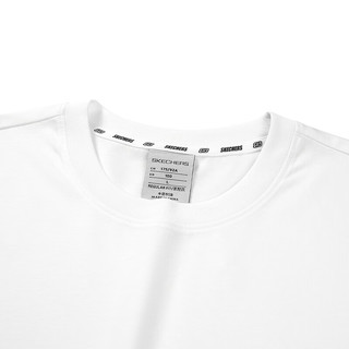斯凯奇（Skechers）吸湿速干短袖男针织休闲凉感T恤衫L223M075 亮白色/0019 XL 