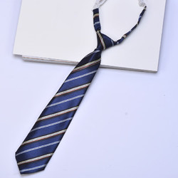 OIUO 儿童领带男童女童小孩小学生中学生初中英伦校服学校演出领花 8%23中号蓝黄白皮筋 领带