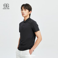 KOLON SPORT/可隆SECO空气POLO 男子户外吸湿速干运动防晒抗菌短袖 LHPT4MT557-BK 黑色 4XL