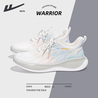 回力女鞋跑步鞋2024春夏多巴胺舒适运动鞋子女款网面透气轻弹 白绿 35