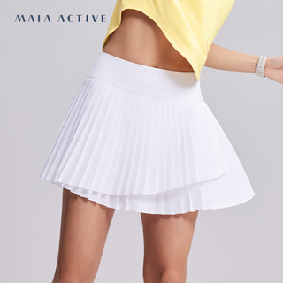MAIA ACTIVE 网球裙 含裤速干运动A字裙摆半身裙SK059 纯净白 L