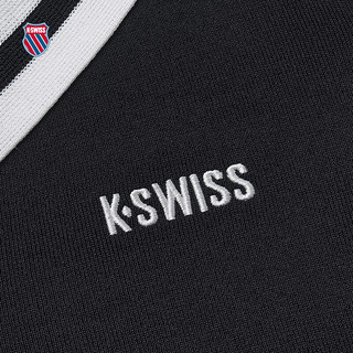 盖世威（K·SWISS）女外套 24夏季 休闲舒适透气针织外套 199916 008正黑色 XL