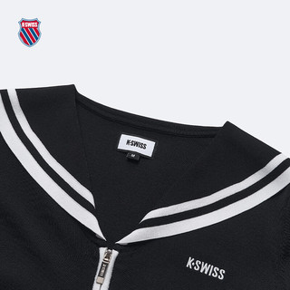 盖世威（K·SWISS）女外套 24夏季 休闲舒适透气针织外套 199916 008正黑色 2XL