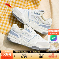 ANTA安踏烈焰5丨王一博同款板鞋女鞋潮流休闲鞋厚底增高运动板鞋122428081 象牙白/蒙尘蓝-4 36