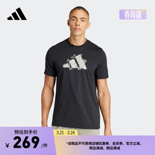 adidas澳洲网球大满贯系列运动上衣短袖T恤男阿迪达斯 黑色 A/L