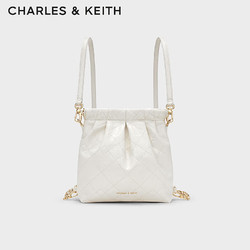 CHARLES & KEITH CHARLES&KEITH24春季迷你流浪包单肩斜挎包包女包双肩包女士CK2-60782390 Cream奶白色 S