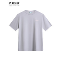 马克华菲【立体刺绣】短袖T恤男2024春夏圆领纯棉字母印花休闲T恤衫 005浅灰 XL